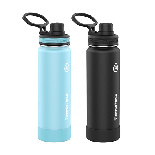 Thermoflask 24 oz. Spout Bottle, 2 pk. - Sky/Carbon