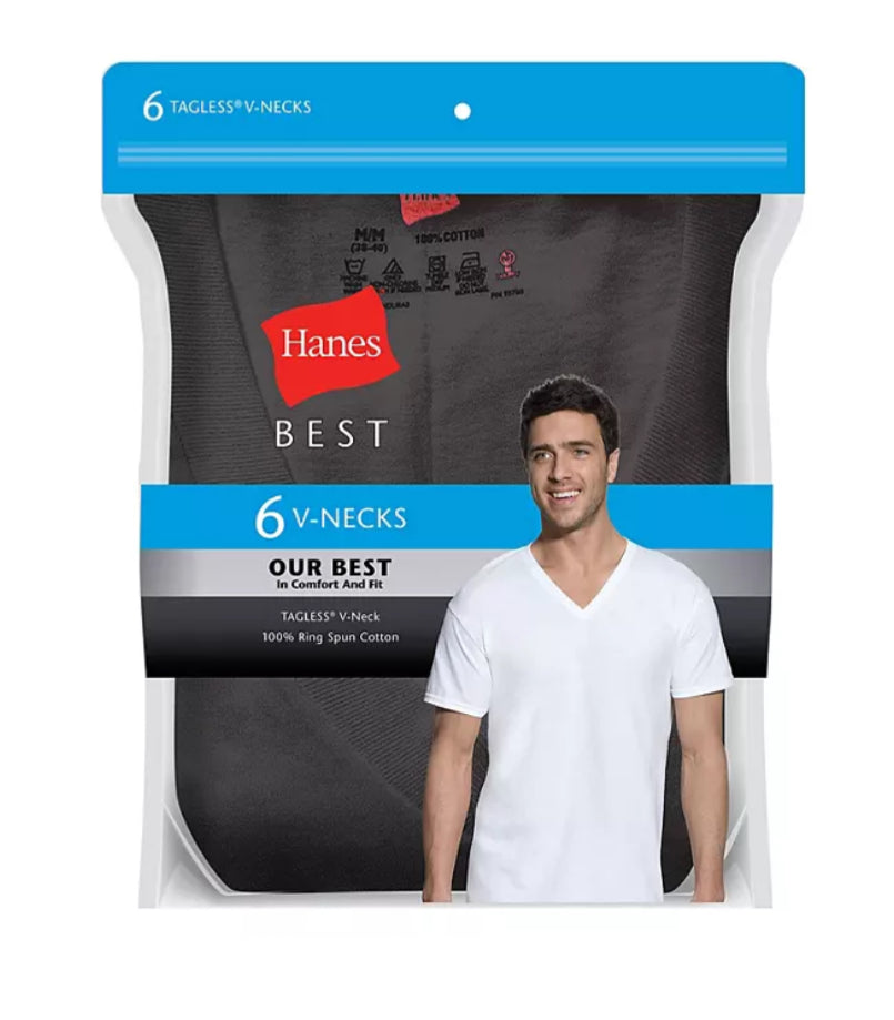 Hanes Best 6-Pack V-Neck T-shirt