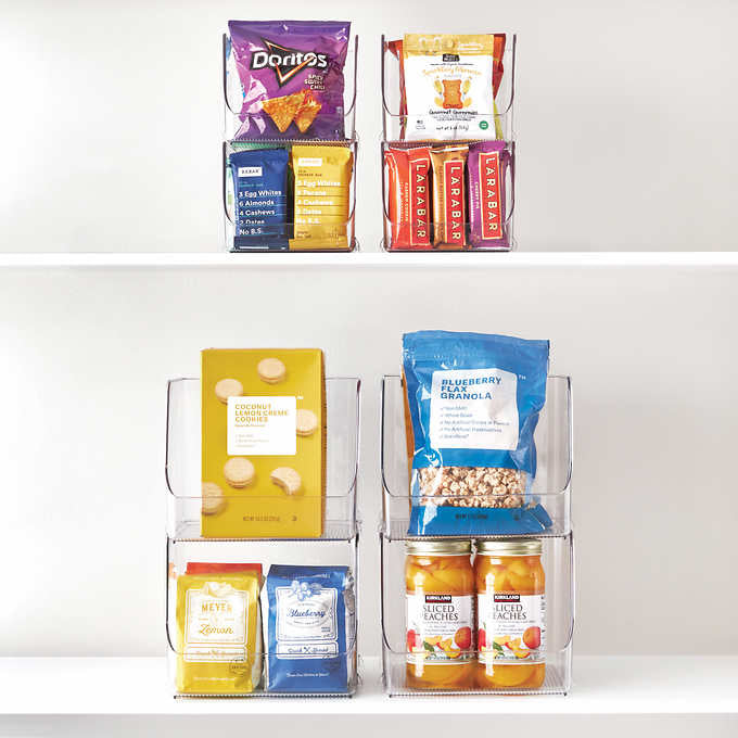 iDESIGN Stacking Open Front Pantry Bins, 8-piece Set