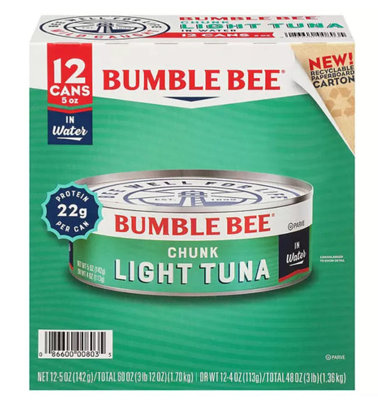 Bumble Bee Chunk Light Tuna in Water (5 oz., 12 ct.)