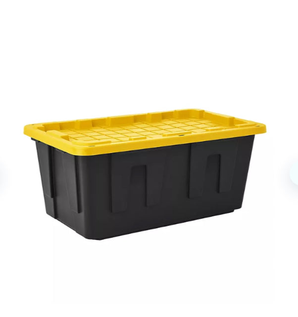 40 Gallon Heavy-Duty Storage Tote, Black/Yellow