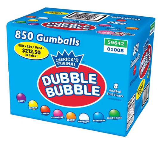 Dubble Bubble 24mm Gumballs Assorted Fruit (850 ct.)