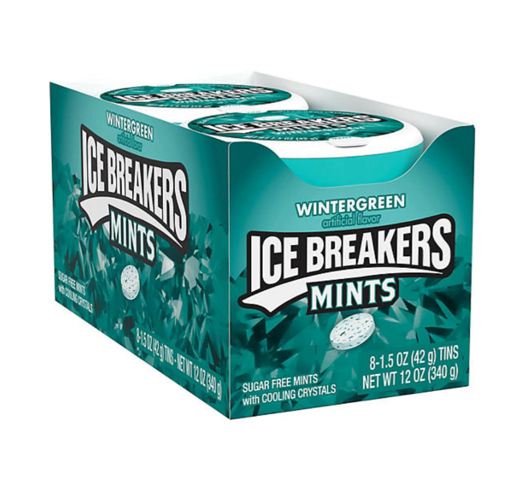 Ice Breakers Wintergreen Sugar Free Breath Mints, Movie Treat, Tins (1.5 oz, 8 ct.)