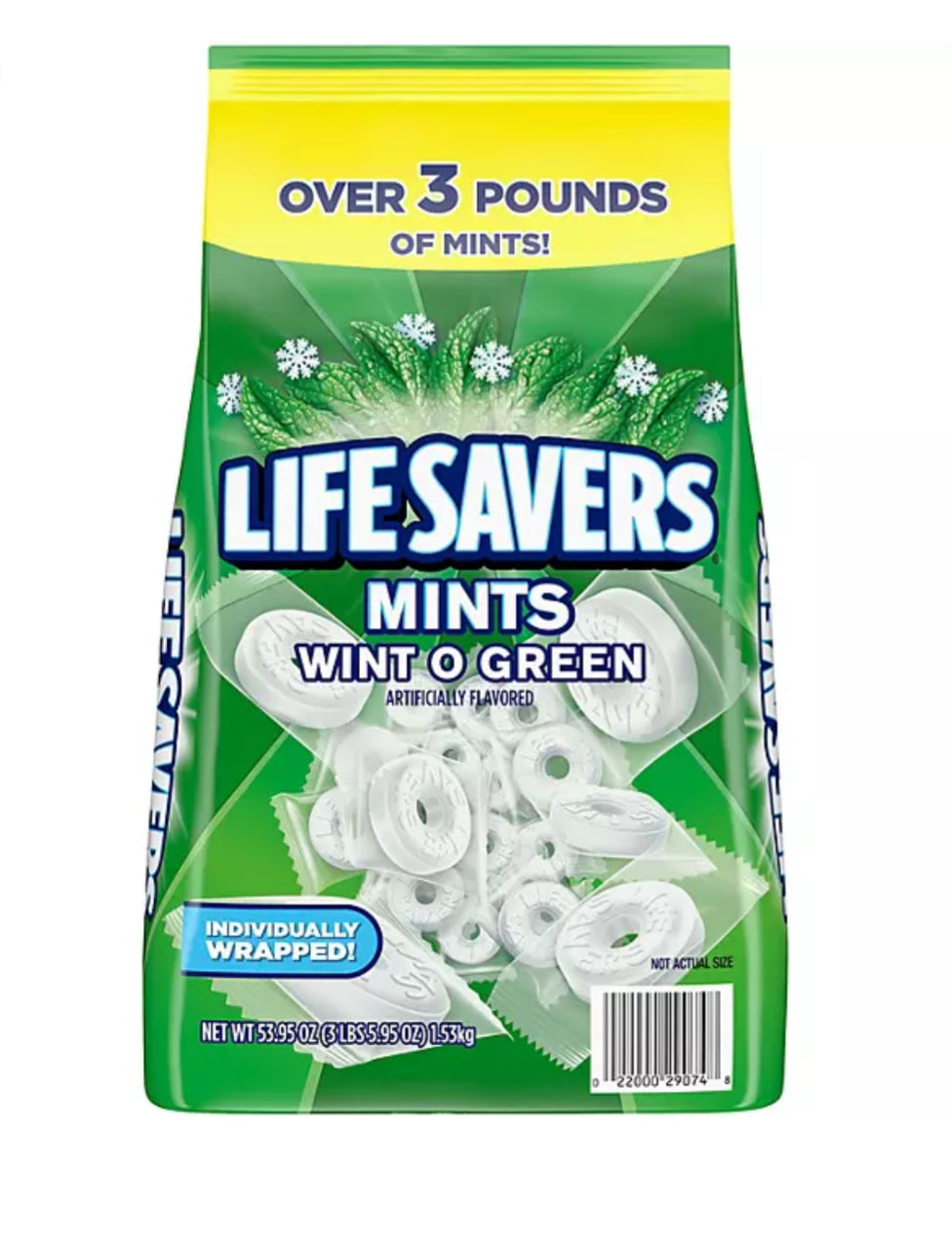 Life Savers Wint-O-Green Breath Mints Bulk Hard Candy, Party Size (53.95 oz.)