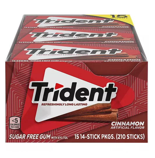 Trident Cinnamon Sugar Free Gum (14 pcs. per pk., 15 pks.)