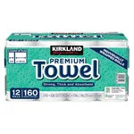 Kirkland Signature Paper Towels, 2-Ply, 160 Sheets, 12 Individually Wrapped Rolls